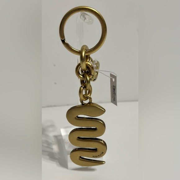 NWT COACH Brass Snake Bag Charm or Key Ring CZ212 Rhinestone Eyes - Picture 4 of 9